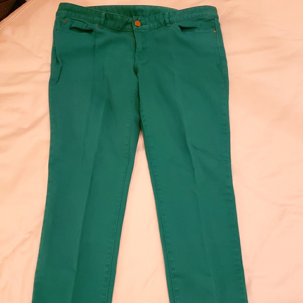 Womans Green Denim Jeans